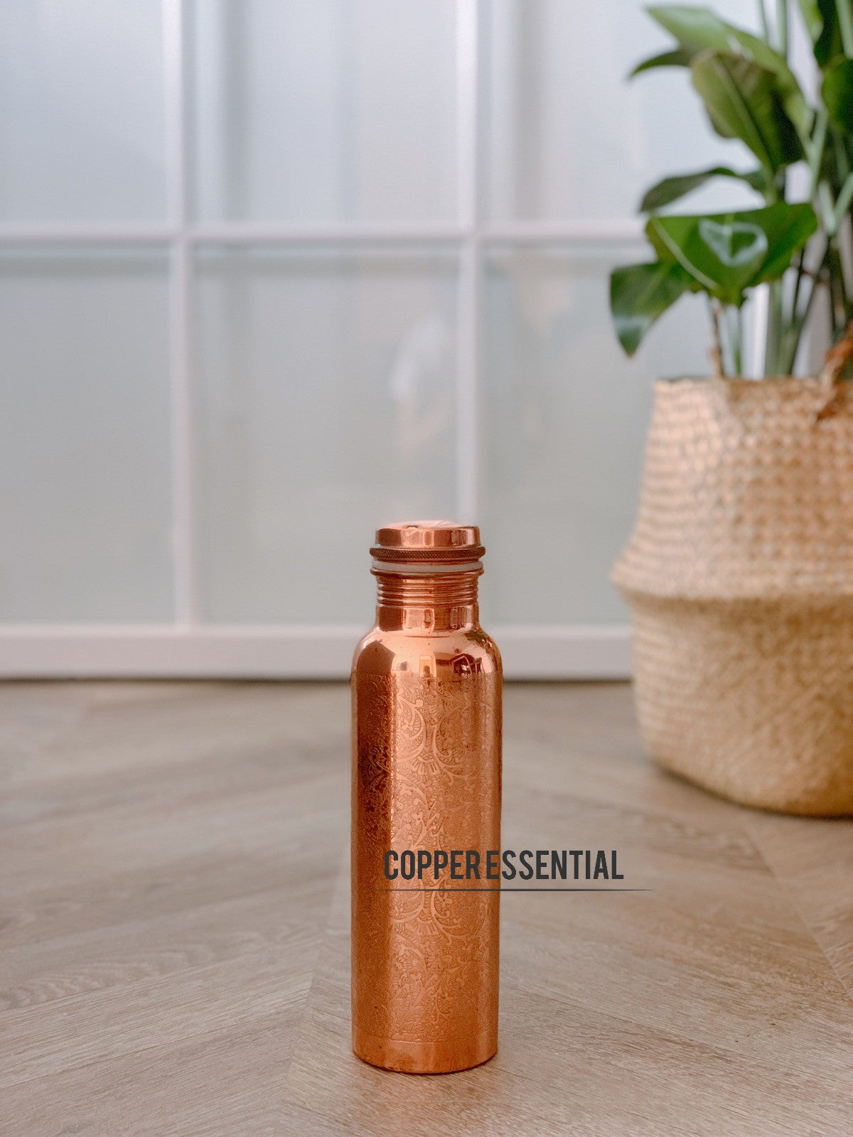 Handmade Embossed Copper Bottle - 950ml