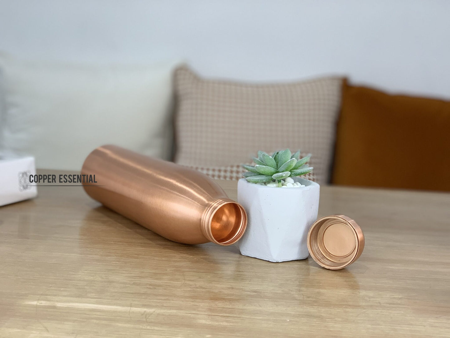 Handmade Copper Bottle (Narrow Neck) - 950ml