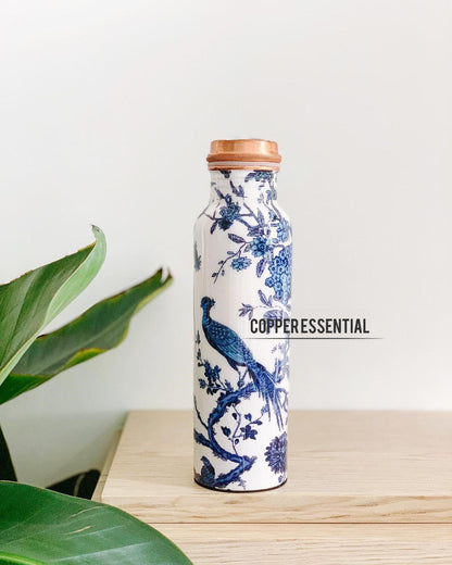 Handmade Copper Bottle (Peacock) - 500ml